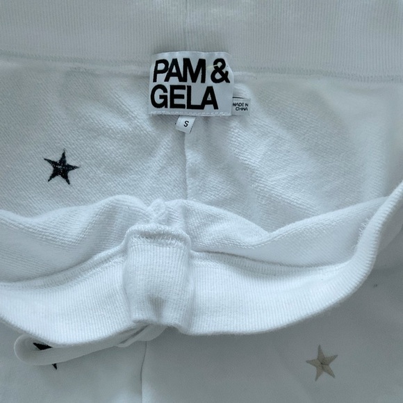 Pam & Gela Basic Sweatpants STARS Joggers WHITE Small Revolve SOLD OUT - Picture 5 of 8